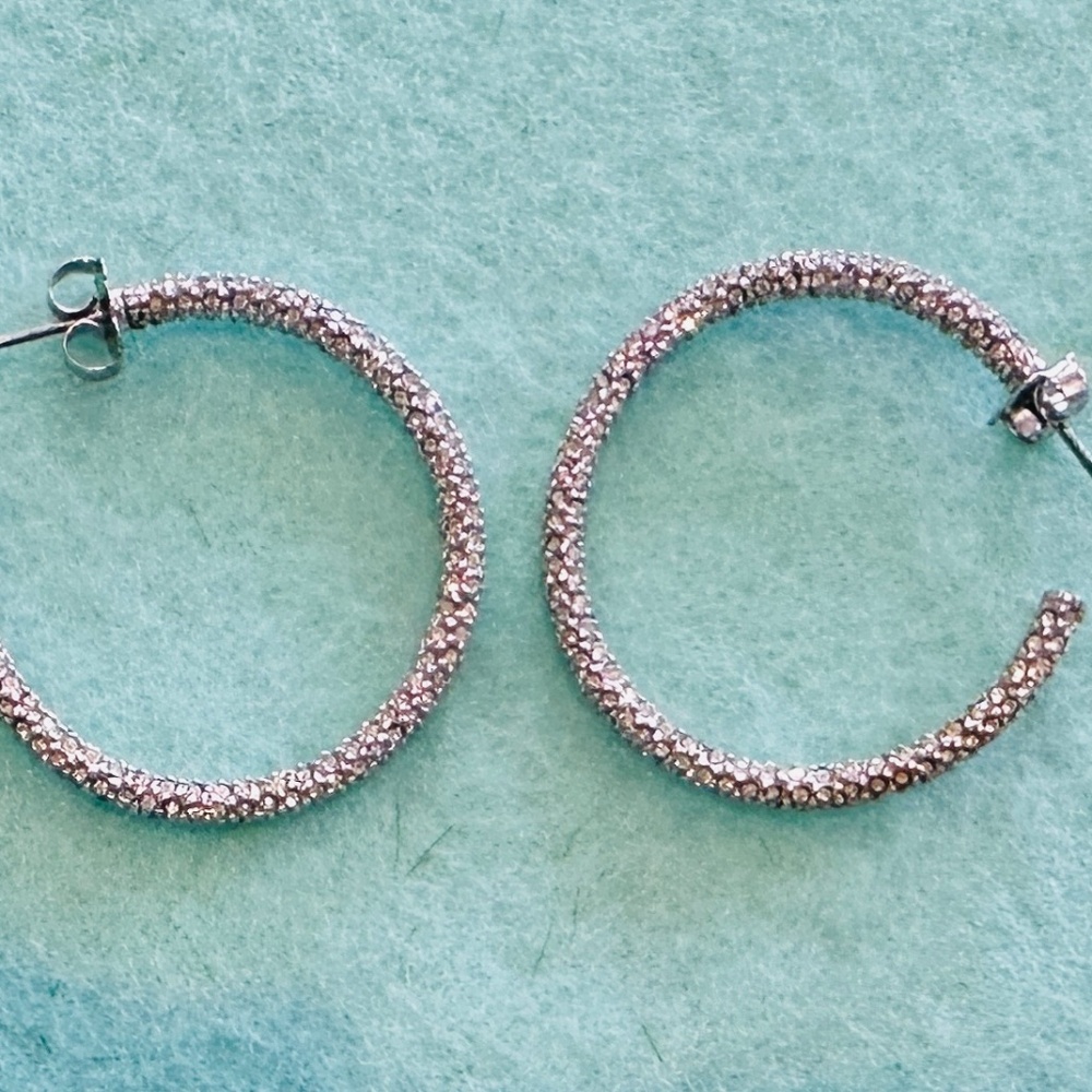 Pave Style Hoop Earrings